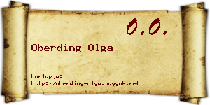 Oberding Olga névjegykártya